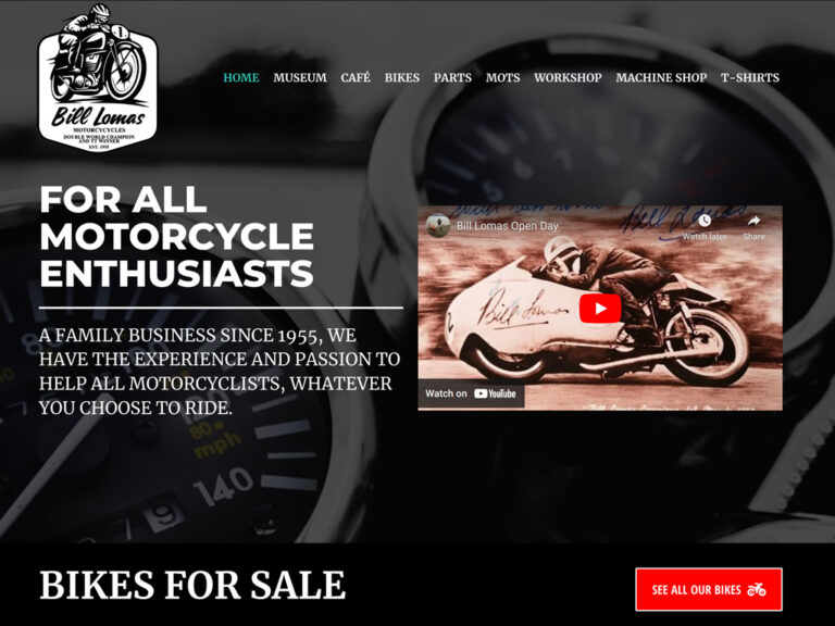 Bill Lomas Motorcyles Website Design