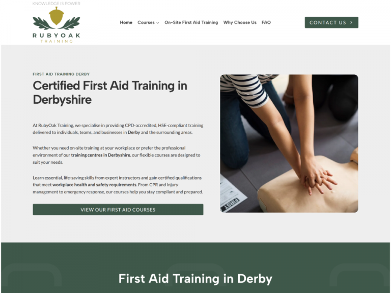First Aid Training Derby Website