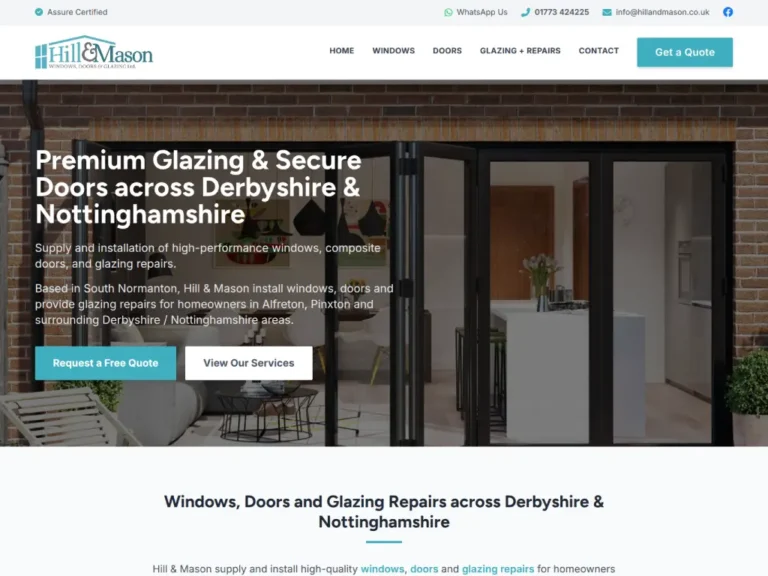 Hill & Mason Windows, Doors & Glazing Website