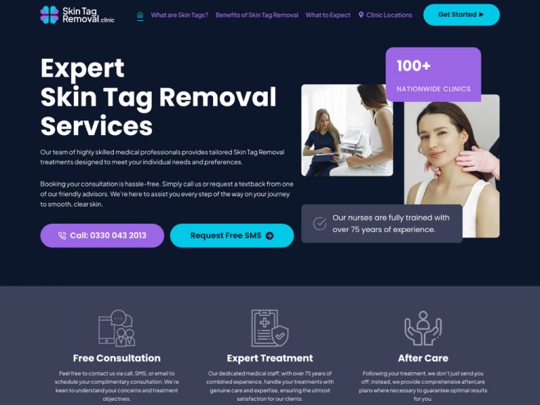 Skin Tag Removal Clinic Website